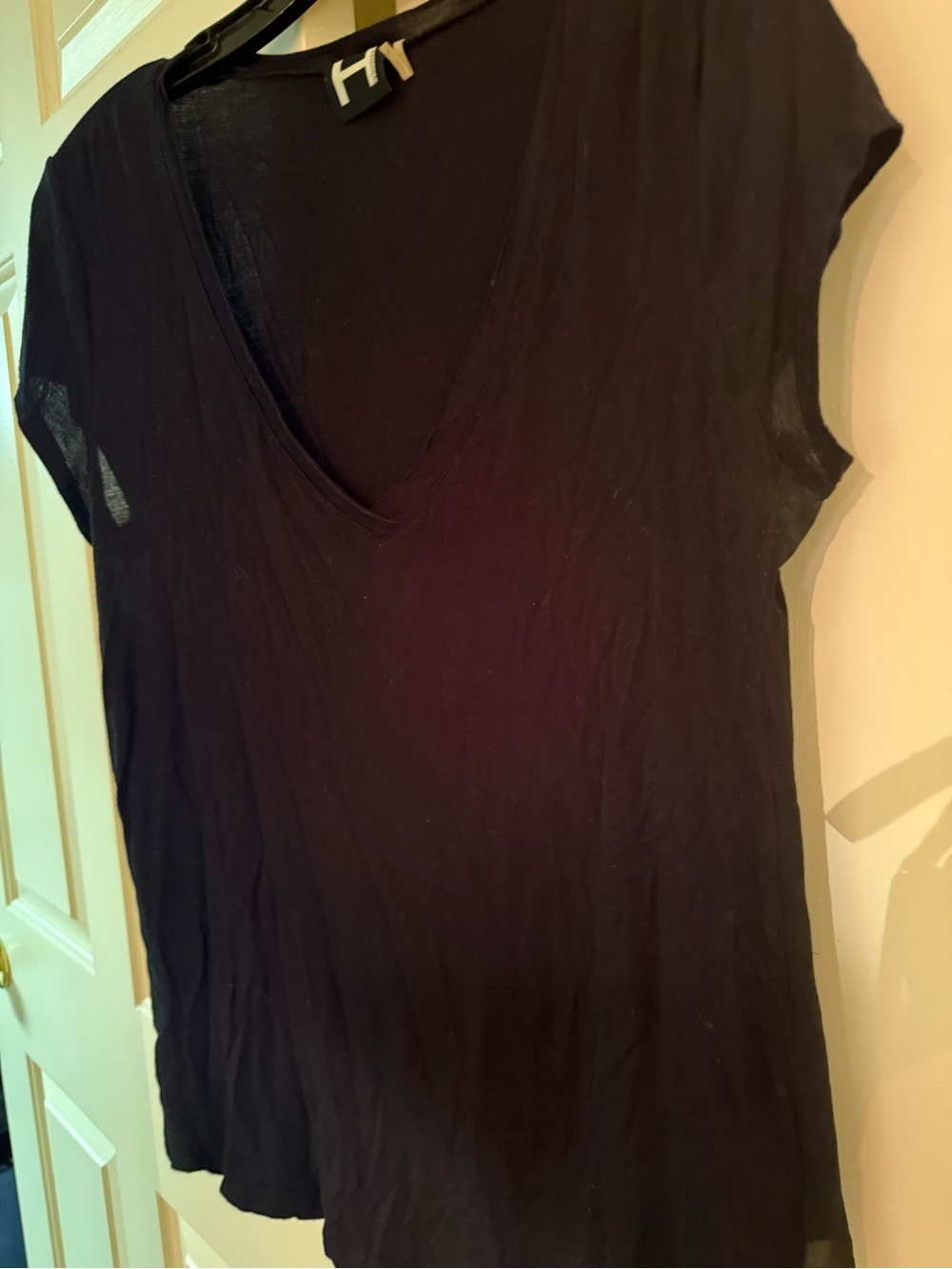 H by Bordeaux Black V-Neck Short Sleeve Tee